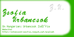 zsofia urbancsok business card